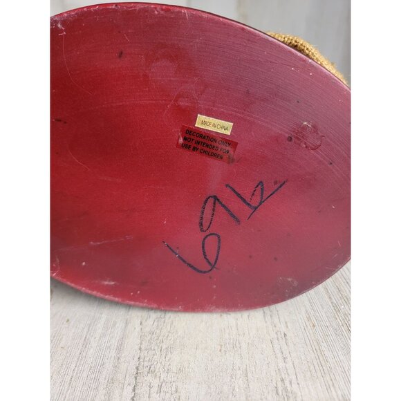 red cardinal Santa Claus statue centerpiece toy bag figure decor Xmas vintage - Picture 14 of 14